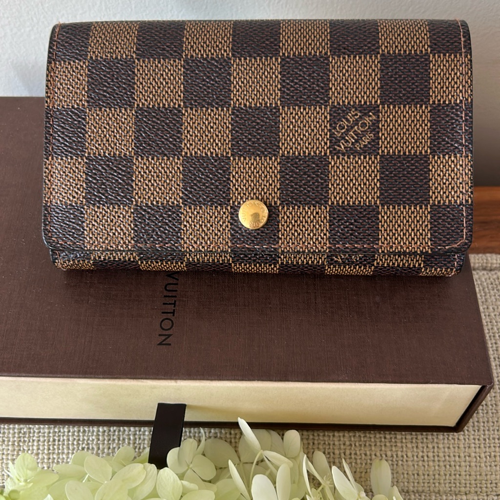 Louis Vuitton Damier Ebene Portefeuille Tresor N61736 Wallet, Pristine Vtg 2003